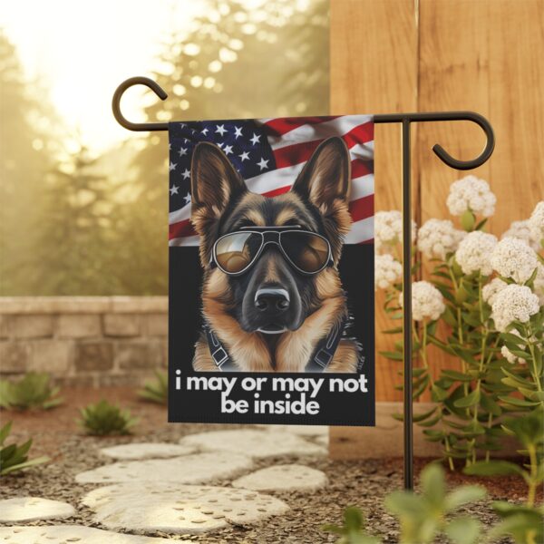 German Shepherd Flag, Garden Flag, I May or May Not Be Inside, Patriotic, USA, United States, American, House Flag, Banner, Printed Both S - Image 4