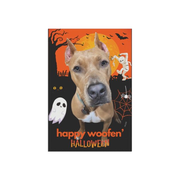 Custom Flag, Garden Flag, Happy Woofen' Halloween, House Flag, Banner, Printed Both Sides - Image 3