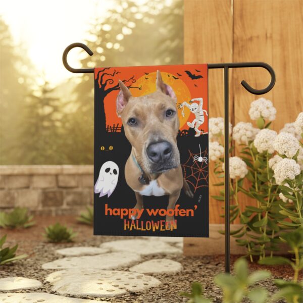 Custom Flag, Garden Flag, Happy Woofen' Halloween, House Flag, Banner, Printed Both Sides - Image 4