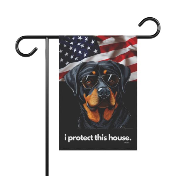 Rottweiler Flag, Garden Flag, I Protect This House, Patriotic, USA, United States, American, House Flag, Banner, Printed Bot - Image 2