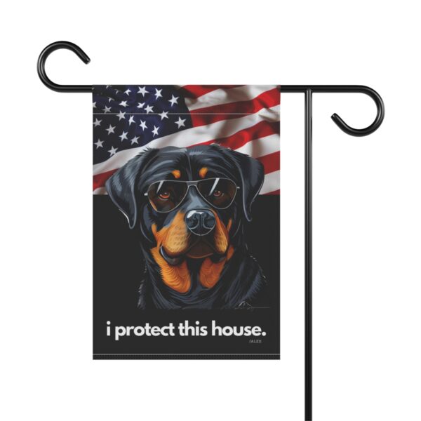 Rottweiler Flag, Garden Flag, I Protect This House, Patriotic, USA, United States, American, House Flag, Banner, Printed Bot - Image 3