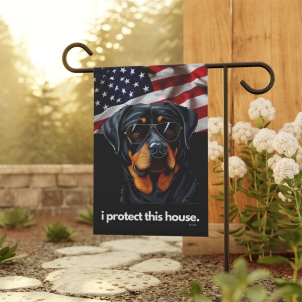 Rottweiler Flag, Garden Flag, I Protect This House, Patriotic, USA, United States, American, House Flag, Banner, Printed Bot - Image 5