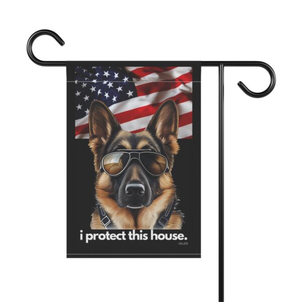 German Shepherd Flag, Garden Flag, I Protect This House, Patriotic, USA, United States, American, House Flag, Banner, Printed Both Sides - Image 2