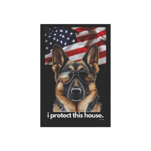 German Shepherd Flag, Garden Flag, I Protect This House, Patriotic, USA, United States, American, House Flag, Banner, Printed Both Sides - Image 3