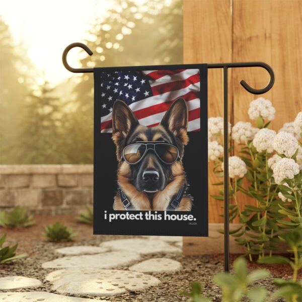 German Shepherd Flag, Garden Flag, I Protect This House, Patriotic, USA, United States, American, House Flag, Banner, Printed Both Sides - Image 4