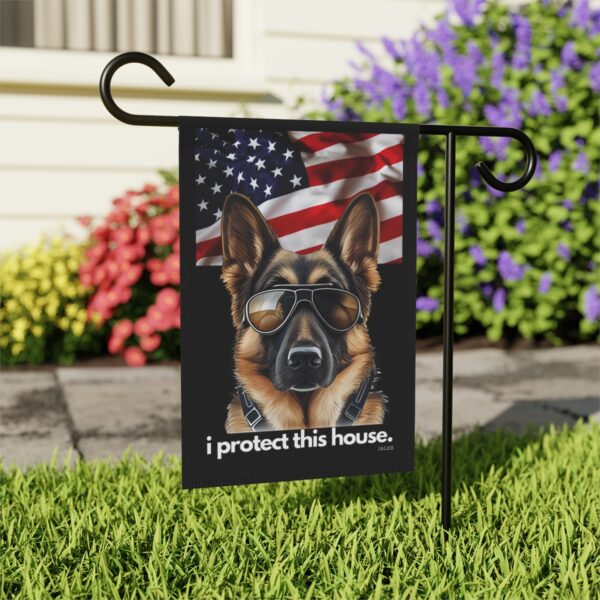 German Shepherd Flag, Garden Flag, I Protect This House, Patriotic, USA, United States, American, House Flag, Banner, Printed Both Sides - Image 5