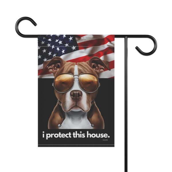 Pit Bull Flag, Garden Flag, I Protect This House, Patriotic, USA, United States, American, House Flag, Banner, Printed Both Sides - Image 2