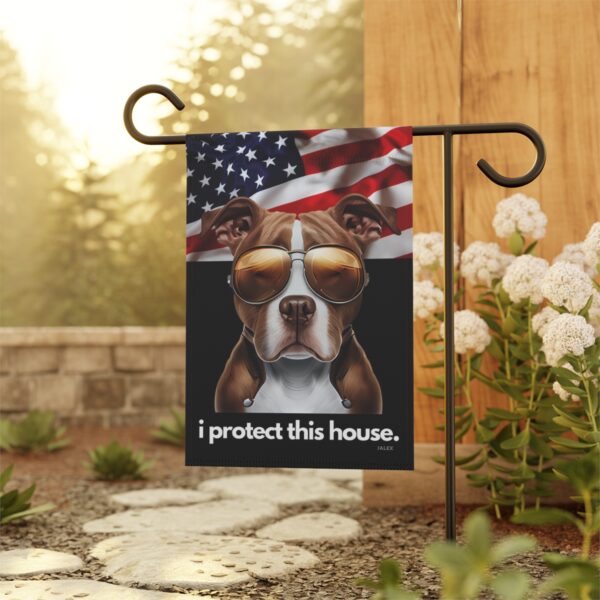 Pit Bull Flag, Garden Flag, I Protect This House, Patriotic, USA, United States, American, House Flag, Banner, Printed Both Sides - Image 4