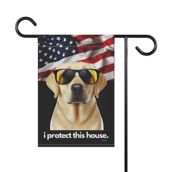 Yellow Lab Flag, Garden Flag, I Protect This House, Patriotic, USA, United States, American, House Flag, Banner, Printed Both Sides - Image 2