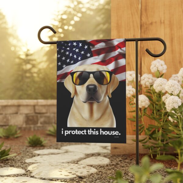 Yellow Lab Flag, Garden Flag, I Protect This House, Patriotic, USA, United States, American, House Flag, Banner, Printed Both Sides - Image 4