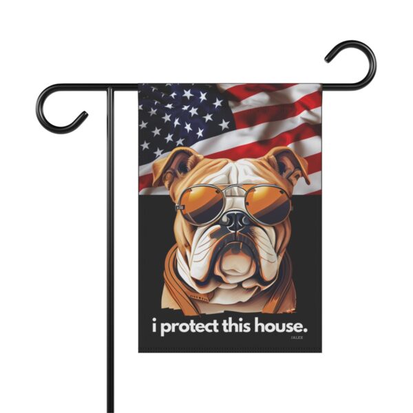 English Bulldog Flag, Garden Flag, I Protect This House, Patriotic, USA, United States, American, House Flag, Banner, Printed Both Sides - Image 2