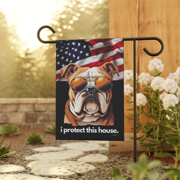 English Bulldog Flag, Garden Flag, I Protect This House, Patriotic, USA, United States, American, House Flag, Banner, Printed Both Sides - Image 5