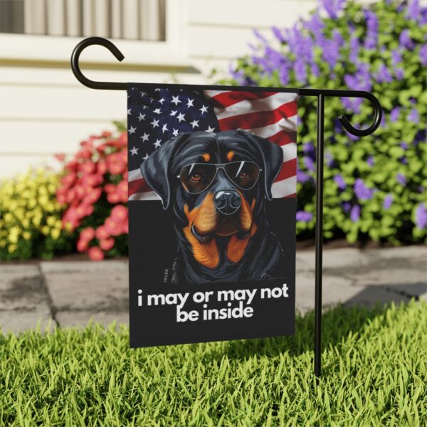 Rottweiler Flag, Garden Flag, I May or May Not Be Inside, Patriotic, USA, United States, American, House Flag, Banner, Printed Both Sides