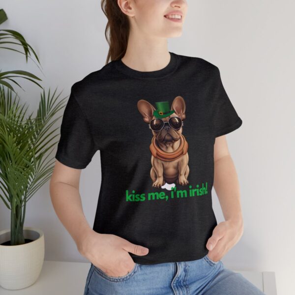 French Bulldog fawn kiss me i'm irish Unisex Heavy Cotton Tee - Image 81