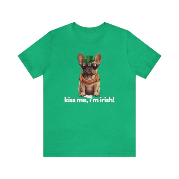 French Bulldog fawn kiss me i'm irish Unisex Heavy Cotton Tee