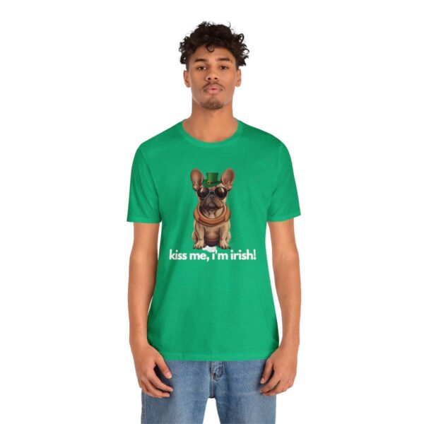 French Bulldog fawn kiss me i'm irish Unisex Heavy Cotton Tee - Image 4