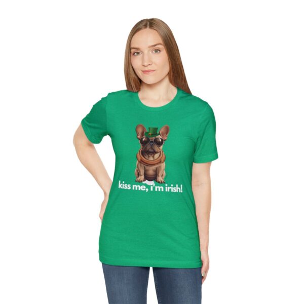 French Bulldog fawn kiss me i'm irish Unisex Heavy Cotton Tee - Image 5