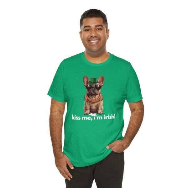 French Bulldog fawn kiss me i'm irish Unisex Heavy Cotton Tee - Image 8