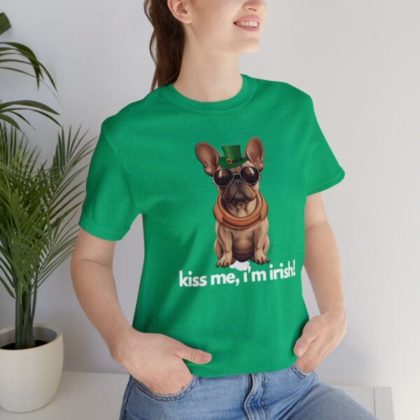 French Bulldog fawn kiss me i'm irish Unisex Heavy Cotton Tee - Image 9