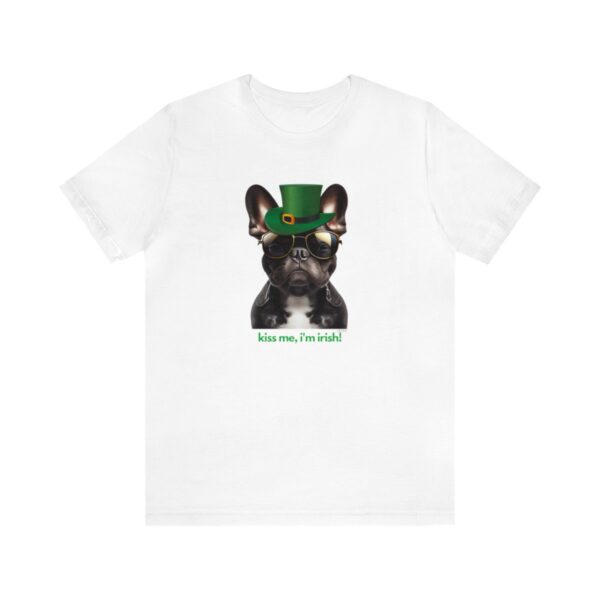 French Bulldog black kiss me i'm irish Unisex Heavy Cotton Tee