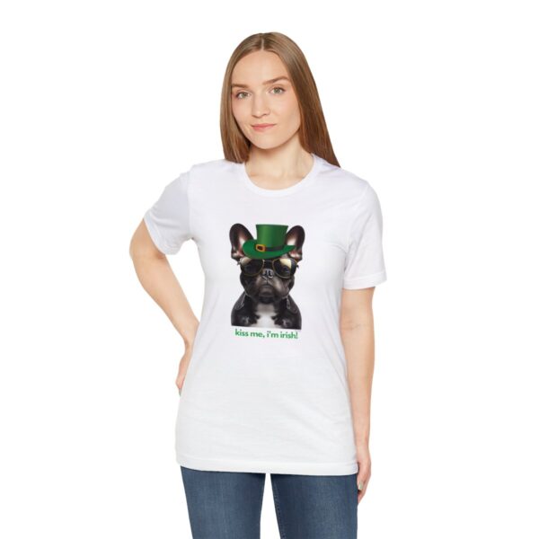 French Bulldog black kiss me i'm irish Unisex Heavy Cotton Tee - Image 5