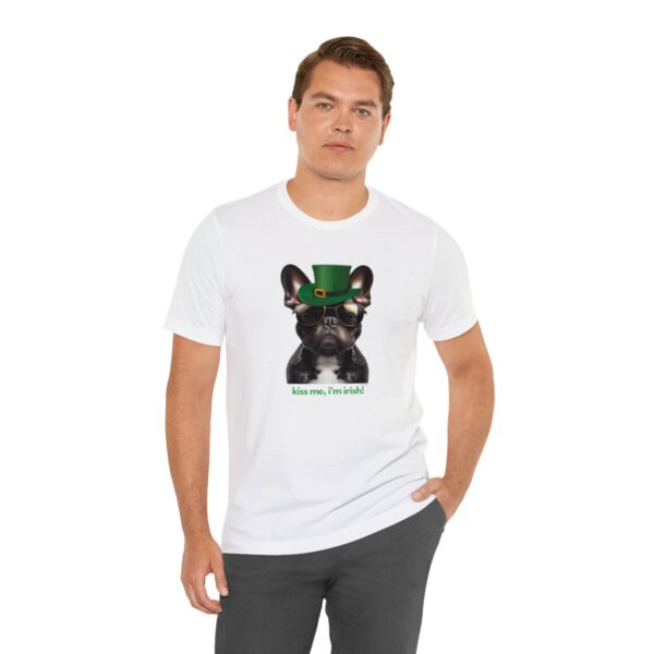 French Bulldog black kiss me i'm irish Unisex Heavy Cotton Tee - Image 6