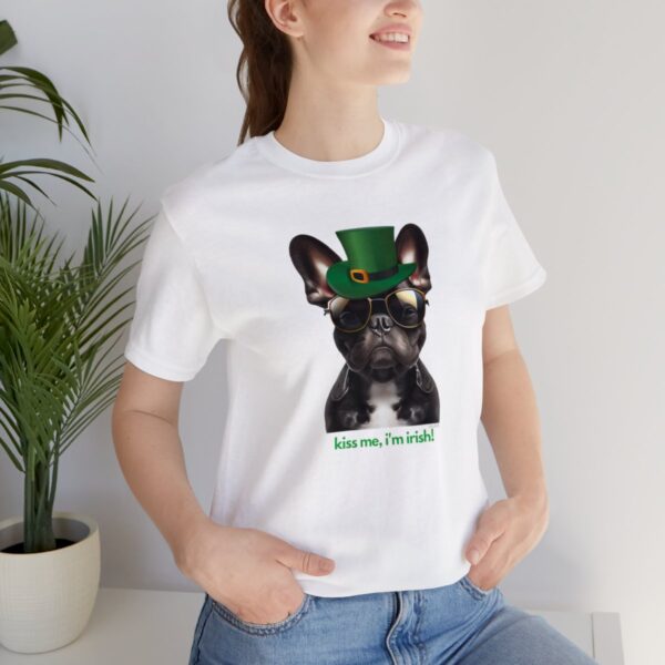 French Bulldog black kiss me i'm irish Unisex Heavy Cotton Tee - Image 9