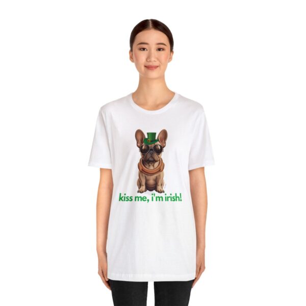 French Bulldog fawn kiss me i'm irish Unisex Heavy Cotton Tee - Image 15