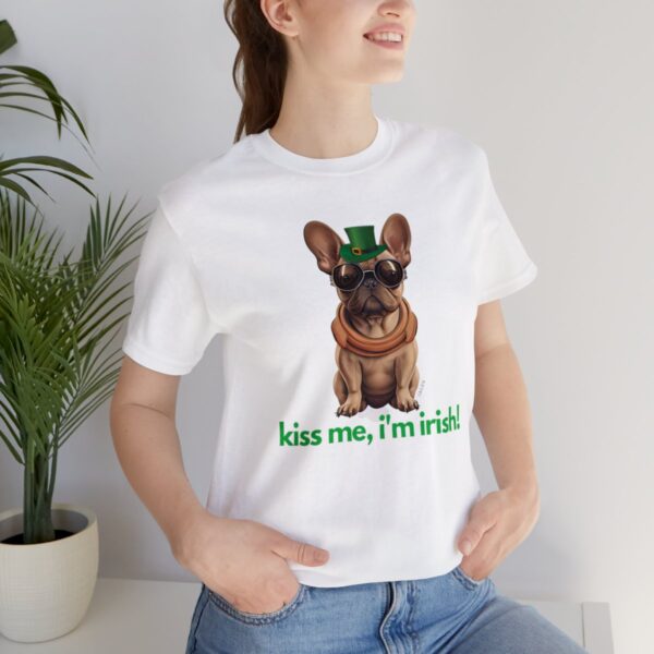 French Bulldog fawn kiss me i'm irish Unisex Heavy Cotton Tee - Image 21