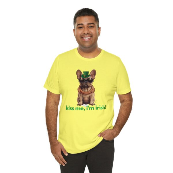 French Bulldog fawn kiss me i'm irish Unisex Heavy Cotton Tee - Image 44