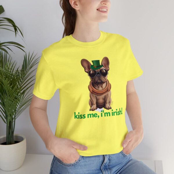 French Bulldog fawn kiss me i'm irish Unisex Heavy Cotton Tee - Image 45