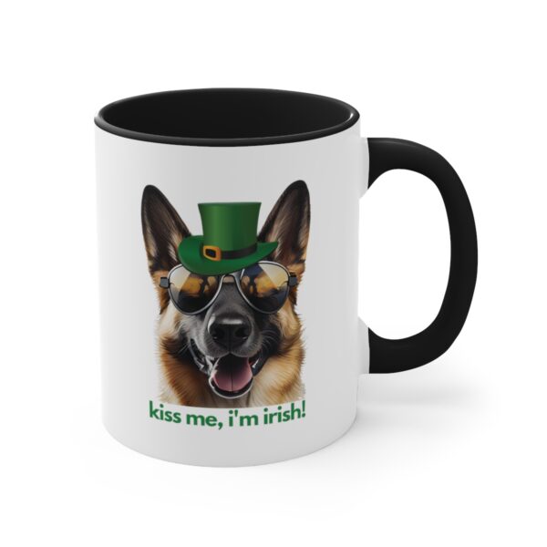 German Shepherd kiss me i'm irish funny cute gift dog lovers 11 oz. mug - Image 4