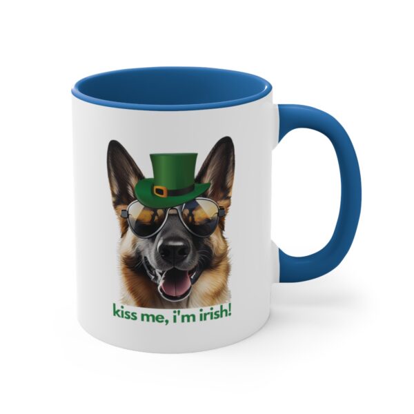 German Shepherd kiss me i'm irish funny cute gift dog lovers 11 oz. mug - Image 7