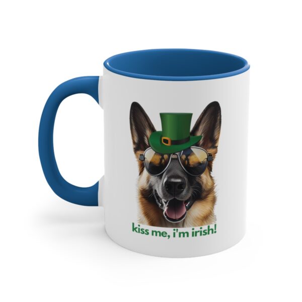 German Shepherd kiss me i'm irish funny cute gift dog lovers 11 oz. mug - Image 6