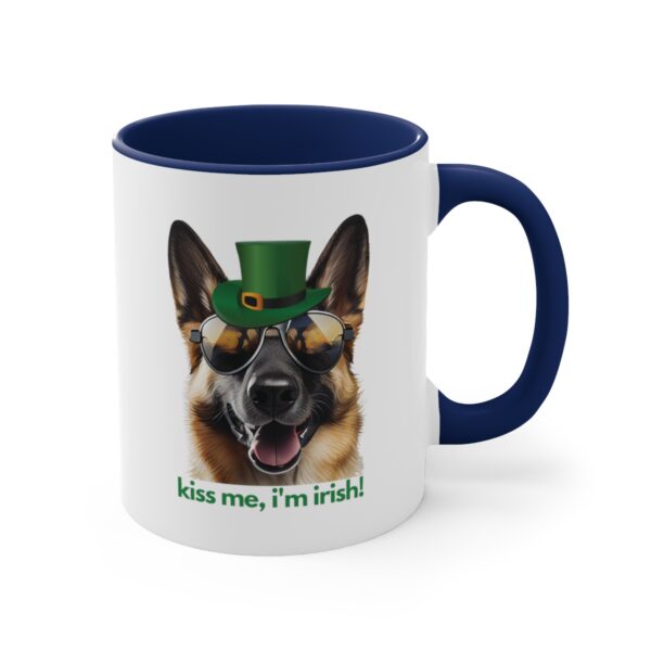 German Shepherd kiss me i'm irish funny cute gift dog lovers 11 oz. mug - Image 11