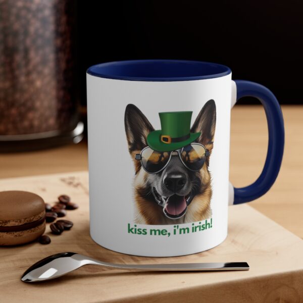 German Shepherd kiss me i'm irish funny cute gift dog lovers 11 oz. mug - Image 12