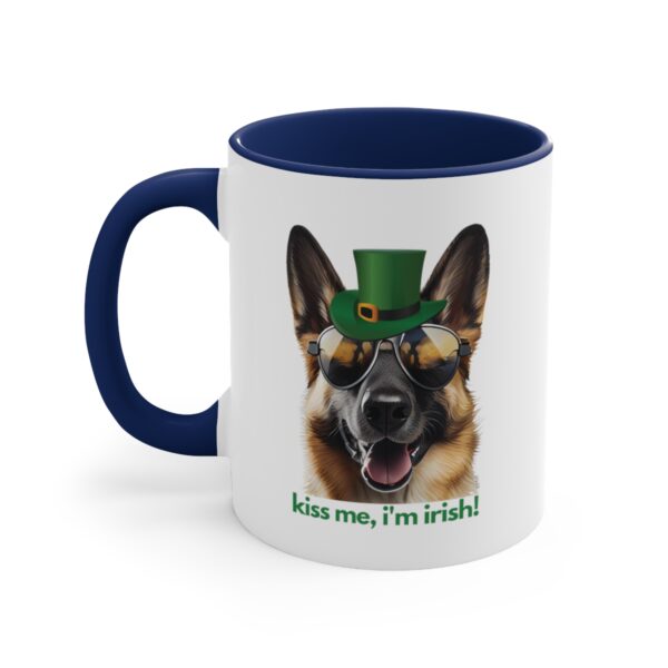 German Shepherd kiss me i'm irish funny cute gift dog lovers 11 oz. mug - Image 10