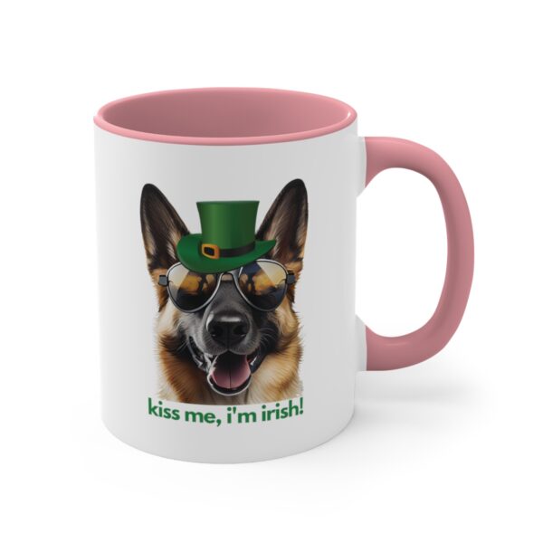 German Shepherd kiss me i'm irish funny cute gift dog lovers 11 oz. mug - Image 15