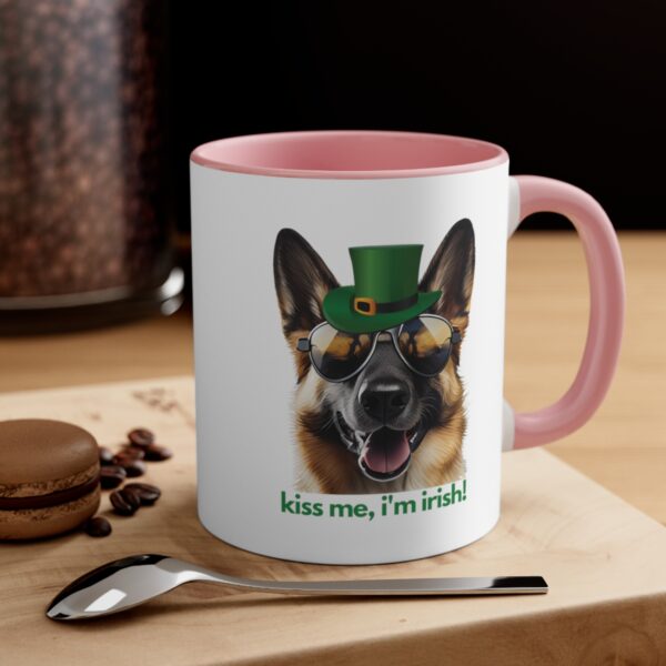 German Shepherd kiss me i'm irish funny cute gift dog lovers 11 oz. mug - Image 16