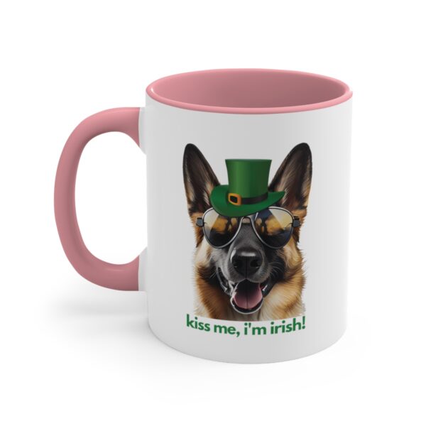 German Shepherd kiss me i'm irish funny cute gift dog lovers 11 oz. mug - Image 14