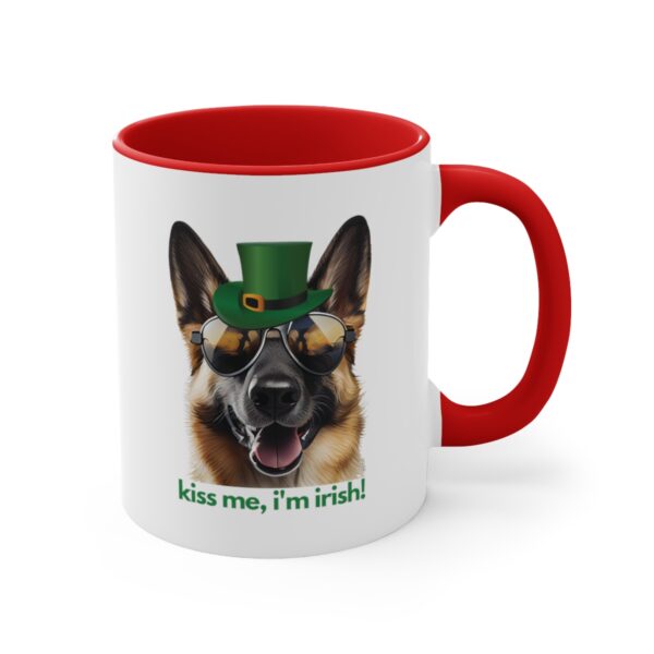 German Shepherd kiss me i'm irish funny cute gift dog lovers 11 oz. mug - Image 19