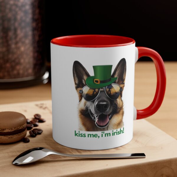 German Shepherd kiss me i'm irish funny cute gift dog lovers 11 oz. mug - Image 20