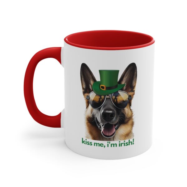 German Shepherd kiss me i'm irish funny cute gift dog lovers 11 oz. mug - Image 18